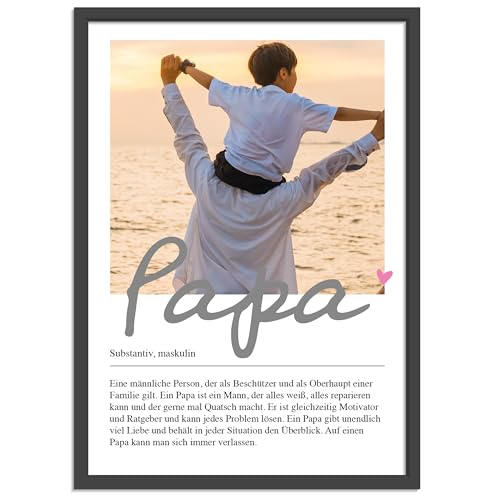 OWLBOOK® Vatertagsgeschenke für Papa Vatertags Geschenk Personalisierte Geschenke für Papa Fotogeschenke für Papas Geschenke zum Vatertag | Definition Papa Poster | Papier von OWLBOOK