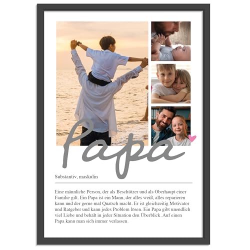 OWLBOOK® Vatertagsgeschenke für Papa Vatertags Geschenk Personalisierte Geschenke für Papa Fotogeschenke für Papas Geschenke zum Vatertag | Definition Papa Poster | Papier von OWLBOOK