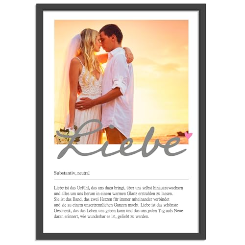 OWLBOOK® personalisiertes Hochzeitsgeschenk mit Fotos für Brautpaar Bilderrahmen Hochzeit Geschenke für Hochzeitspaar | Definition Liebe Poster | Papier von OWLBOOK