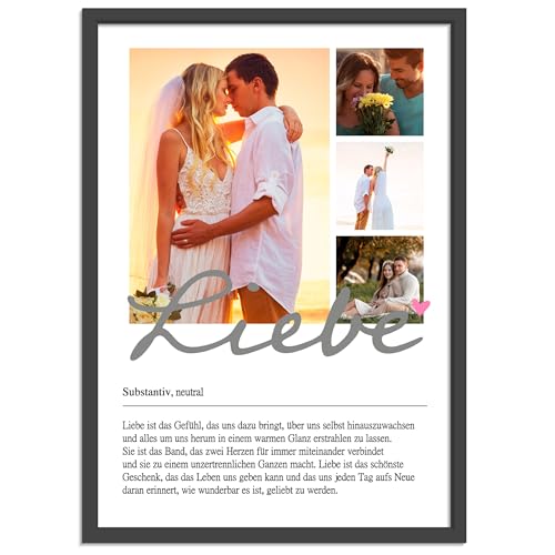 OWLBOOK® personalisiertes Hochzeitsgeschenk mit Fotos für Brautpaar Bilderrahmen Hochzeit Geschenke für Hochzeitspaar | Definition Liebe Poster | Papier von OWLBOOK