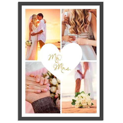OWLBOOK® personalisiertes Hochzeitsgeschenk mit Fotos für Brautpaar Bilderrahmen Hochzeit Geschenke für Hochzeitspaar | Herz | Papier von OWLBOOK