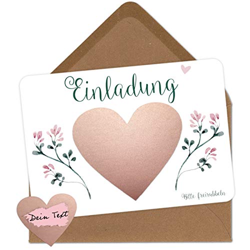 OWLBOOK 5 Rubbelkarten zum selber beschriften - Einladung - Rubbellos für eigenen Text Geschenke Geschenkideen als Einladungskarte zur Hochzeit von OWLBOOK