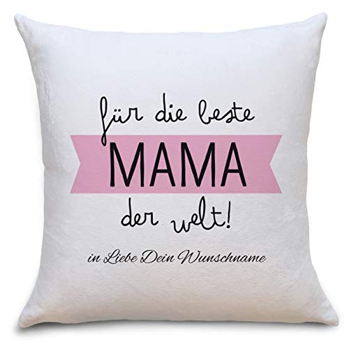 OWLBOOK® Geschenke für Frauen | Muttertagsgeschenk | Beste Mama der Welt | Geschenke für Frauen | Flauschige Kissenhülle Personalisiert mit Namen Geschenke Geschenkideen für Mama zum Muttertag von OWLBOOK