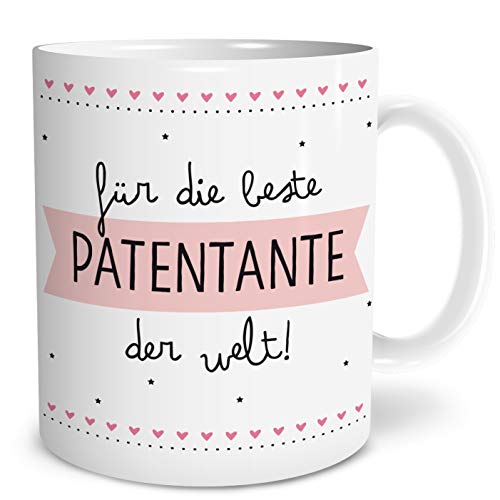 OWLBOOK® Beste Patentante Tasse mit Spruch Geschenke Geschenkideen für Patentante Patin zum Geburtstag 300 ml Keramik von OWLBOOK