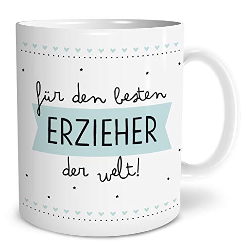 OWLBOOK® Geschenke für Erzieher Bester Erzieher Tasse mit Spruch Geschenke Geschenkideen für Erzieher-in zum Abschied Keramik 300 ml von OWLBOOK