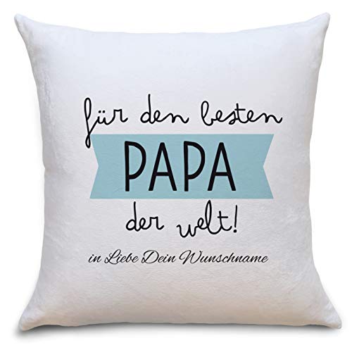 OWLBOOK® Vatertagsgeschenk für Papa Geschenk Vatertag Kissen Geschenke Geschenkideen für Papa zum Geburtstag Vatertag | Bester Papa | Kissen mit Füllung 40 x 40 cm von OWLBOOK