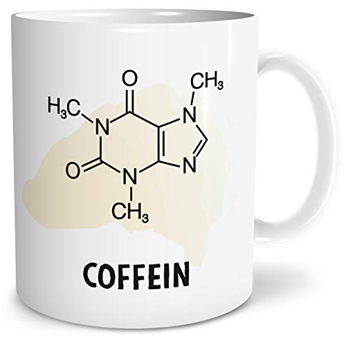 OWLBOOK® Coffein Tasse mit Spruch für Kaffe Liebhaber Geschenke Geschenkideen für Liebhaber zum Geburtstag Keramik 300 ml von OWLBOOK