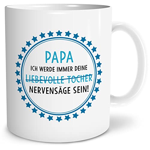 OWLBOOK® Gescheke für Papa Geschenke für Männer Papas Nervensäge Tasse mit Spruch für Papa zum Vatertag Keramik 300 ml von OWLBOOK