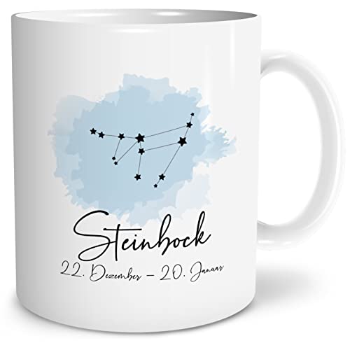 OWLBOOK® Sternbild Steinbock Tasse mit Spruch Sternzeichen Steinbock zum Geburtstag Weihnachten Keramik 300 ml von OWLBOOK