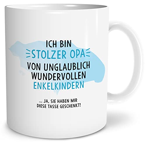 OWLBOOK® Geschenke für Opa Stolzer Opa Tasse mit Spruch für Opa zum Geburtstag von Enkelkinder Weihnachten Keramik 300 ml von OWLBOOK