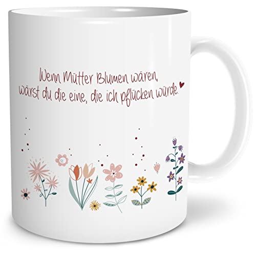 OWLBOOK® Geschenke für Mama zum Geburtstag | Mama Geburtstagsgeschenk für Mama | Mama Geschenk | Weihnachtsgeschenke für Mama | Wenn Mütter Blumen wären Tasse | Keramik 300 ml von OWLBOOK