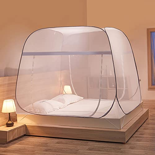 Luxus Moskitonetz Doppelbett für Bett und Reise, Mückennetz Outdoor inkl. Montagematerial, Mosquito Netz, Fliegennetz, einfache Anbringung, Tragetasche, Keine Chemikalien von OWLEEN