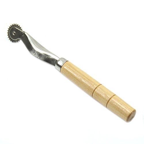 OWLEEN 1 x Holzgriff Overneedle Wheel Leder Nadel Abstand Papier Perforierwerkzeug Roulette 2 mm von OWLEEN