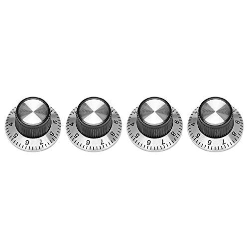 OWLEEN 4 x Potentiometer-Topf-Metallknauf mit 0-9 Drehteller für 6 mm Schaftknauf von OWLEEN