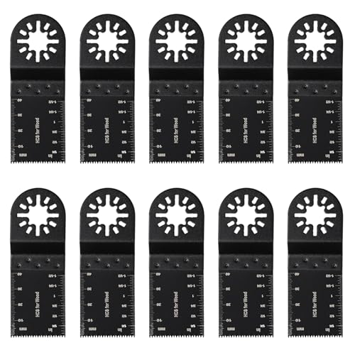 OWLMATE 10 Stück Multitool Sägeblätter, Multitool Zubehör 35mm Multi-Tool Sägeblätter für Metall und Holz, Universal Quick-Lock Multi-Tool Zubehör von OWLMATE