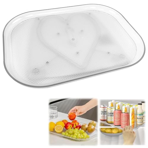 OWLMATE 360° Drehbarer Drehteller Organizer für Kühlschrank, Lazy Susan Transparent, Küchen Organizer von OWLMATE