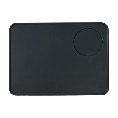 OWLMATE Tampermatte, Schwarz Tamper Matte, Mit Einkerbung für den Siebträger Ideales Siebträger Zubehör für Schützt Arbeitsplatte (Silikon) von OWLMATE