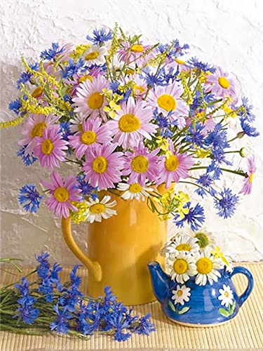 OWN4B Kreuzstich Stickpackungen Vorgedruckt, Blumen in der Vase Bilder 11CT 14,2x18,1 Zoll DIY Stickpackung Set von OWN4B