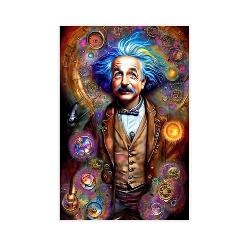 Albert Einstein Fantasie-Leinwand-Poster, Schlafzimmer, Dekoration, Sport, Landschaft, Büro, Raumdekoration, Geschenk, ungerahmt, 50 x 75 cm von OWNPET