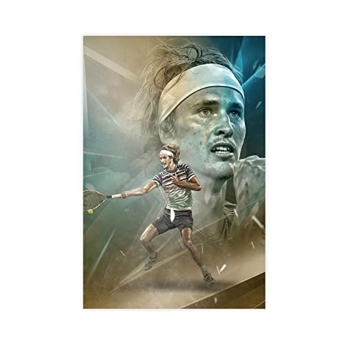 Alexander Zverev Leinwand-Poster, Schlafzimmer, Dekoration, Sport, Landschaft, Büro, Raumdekoration, Geschenk, ungerahmt, 30 x 45 cm von OWNPET