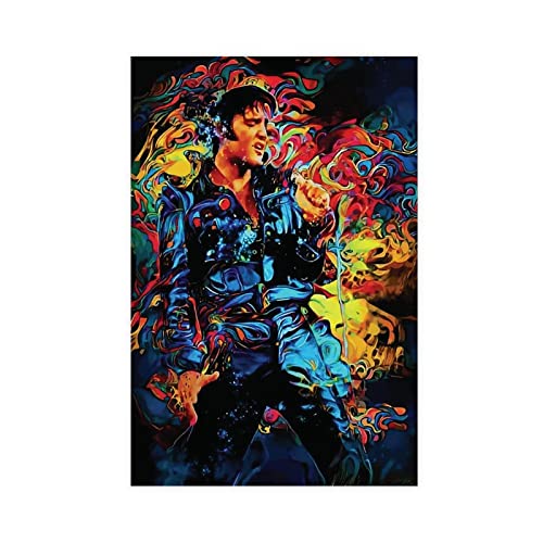 Elvis Presley Leinwand-Poster, Schlafzimmer, Dekoration, Sport, Landschaft, Büro, Raumdekoration, Geschenk, ungerahmt, 60 x 90 cm von OWNPET