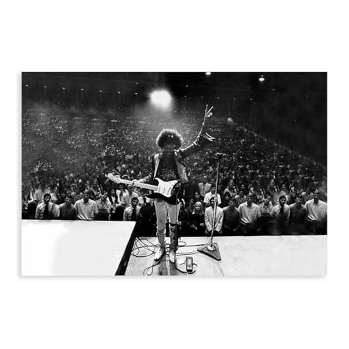 Jimi Hendrix Concert Schwarz-Weiß-Kunst-Leinwandposter Schlafzimmer Dekor Sport Landschaft Büro Zimmer Dekor Geschenk Unrahmen-Stil 40 x 60 cm von OWNPET