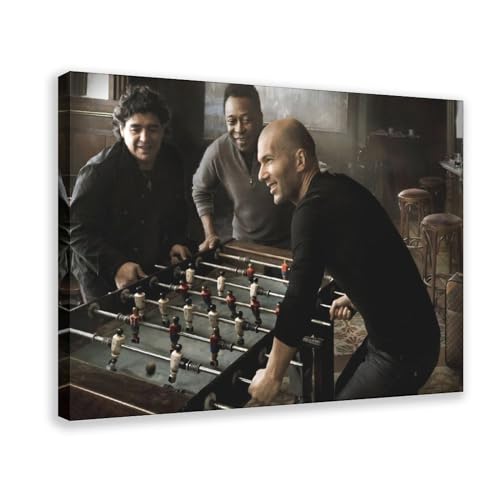 Maradona Pele Zidane Leinwandposter Schlafzimmer Dekor Sport Landschaft Büro Zimmer Dekor Geschenk Rahmenstil 40 x 60 cm von OWNPET