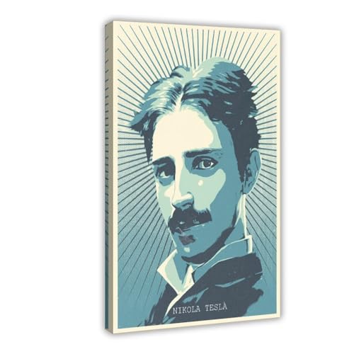 Nikola Tesla Vintage Leinwand Poster Schlafzimmer Dekor Sport Landschaft Büro Zimmer Dekor Geschenk Rahmen Stil 40 x 60 cm von OWNPET