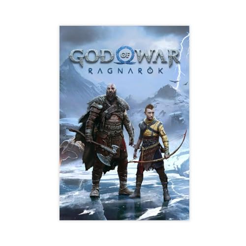 OWNPET God of War Ragnarok Game 1 Leinwand-Poster, Wandkunst, Dekor, Bild, Gemälde für Wohnzimmer, Schlafzimmer, Dekoration, ungerahmt, 60 x 90 cm von OWNPET