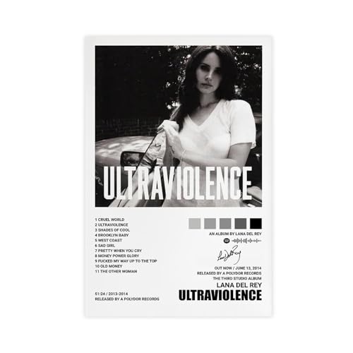 OWNPET Lana Del Rey Ultraviolence Album Cover Leinwand Poster Wandkunst Dekor Druck Bild Gemälde für Wohnzimmer Schlafzimmer Dekoration ungerahmt 30 x 45 cm von OWNPET