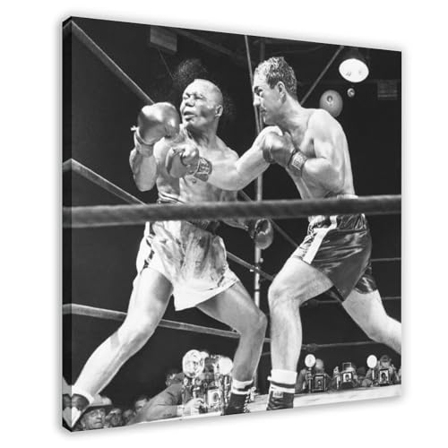 OWNPET Rocky Marciano Vs Joe Louis Boxen, Leinwand-Poster, Wandkunst, Dekor, Bild, Gemälde für Wohnzimmer, Schlafzimmer, Dekoration, Rahmen-Stil, 30 x 30 cm von OWNPET