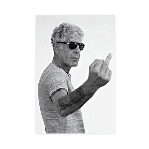 OWNPET Star Anthony Bourdain 1 Leinwand-Poster, Wandkunst, Dekordruck, Bild, Gemälde für Wohnzimmer, Schlafzimmer, Dekoration, ungerahmt, 60 x 90 cm von OWNPET