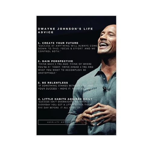 Star Dwayne Johnson 1 Leinwandposter Schlafzimmer Dekor Sport Landschaft Büro Zimmer Dekor Geschenk ungerahmt 40 x 60 cm von OWNPET