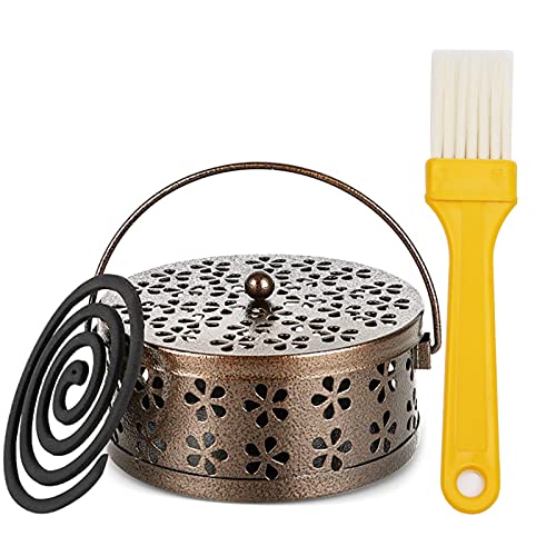 Mückenspirale Halter,Metallisch Moskito Spulenhalter,Tragbar Metallisch Moskito Spulenhalter,Mückenspirale Behälter,Beweglicher Moskito-Spulenhalter Klassischer Metall-Räucherstäbchenhalte von OWOAOOwl