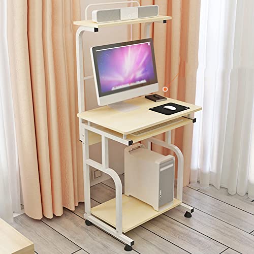 Desktop-Computertisch, Bücherregal-Schreibtischkombination, Oberes Regaldesign, Mit Stauraum, Geeignet Für Das Wohnzimmer Im Home Office,D von OWOHYG