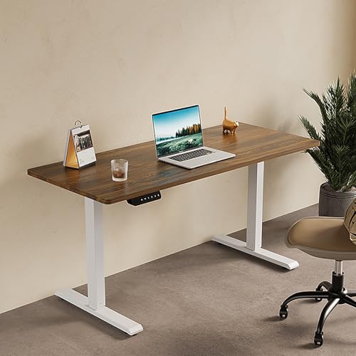 Höhenverstellbarer manueller elektrischer Schreibtisch mit Aufbewahrungsschublade für Zuhause und Büro – Ergonomischer Arbeitsplatz, platzsparendes Design, moderner Stil, einfache Montage, Noce Deskt von OWOHYG