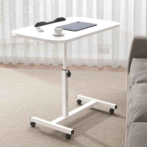 Kleiner Stehpult, Mobiler Schreibtisch Höhenverstellbar auf Feststellbaren Rädern, Rollbarer Laptop-Schreibtisch, Höhenverstellbarer Schreibtisch C-Tisch für Sofa, Um 90° Neigbarer Nachttisch über De Kleiner Stehpult, Mobiler Schreibtisch Höhenverstellbar auf Feststellbaren Rädern, Rollbarer Laptop-Schreibtisch, Höhenverstellbarer Schreibtisch C-Tisch für Sofa, Um 90° Neigbarer Nachttisch über De von OWOHYG