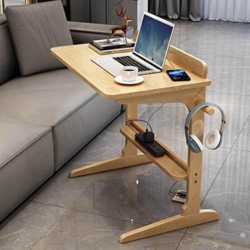Laptop-Schreibtisch, beweglicher Sofa-Beistelltisch, Massivholz-Beistelltisch, Schlafzimmer-Nachttisch, kleiner minimalistischer Schreibtisch, multifunktionaler Spieltisch, Holzfarbe, 60 x 46 x 70 cm Laptop-Schreibtisch, beweglicher Sofa-Beistelltisch, Massivholz-Beistelltisch, Schlafzimmer-Nachttisch, kleiner minimalistischer Schreibtisch, multifunktionaler Spieltisch, Holzfarbe, 60 x 46 x 70 cm von OWOHYG