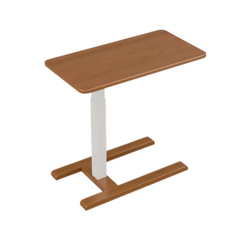 Laptop-Schreibtisch mit Verstellbarer Höhe, pneumatisch beweglicher Arbeitsplatz mit Rädern, Nachttisch für Home Office, Arbeitszimmer oder Sofa, 70 × 40 cm, Orange, 70 × 40 cm (28 × 16 Zoll) von OWOHYG
