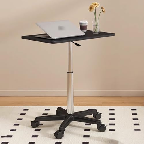Lift-Top-Couchtisch mit Verstellbarer Höhe, rollender Schreibtisch auf Rädern, beweglicher Nachttisch für Home Office und Krankenhaus, Sitz-/Steh-Laptop-Schreibtisch, Schwarz, 59,80 cm Lift-Top-Couchtisch mit Verstellbarer Höhe, rollender Schreibtisch auf Rädern, beweglicher Nachttisch für Home Office und Krankenhaus, Sitz-/Steh-Laptop-Schreibtisch, Schwarz, 59,80 cm von OWOHYG