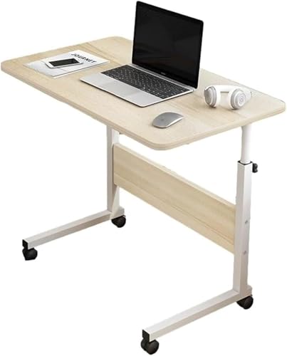 Mobiler Sitz-Steh-Schreibtisch, höhenverstellbar, Laptopwagen, Überbetttisch mit Rollen, für Home Office, Stehpult, Braun, 80 x 40 cm, Weiß, 80 x 40 cm Mobiler Sitz-Steh-Schreibtisch, höhenverstellbar, Laptopwagen, Überbetttisch mit Rollen, für Home Office, Stehpult, Braun, 80 x 40 cm, Weiß, 80 x 40 cm von OWOHYG