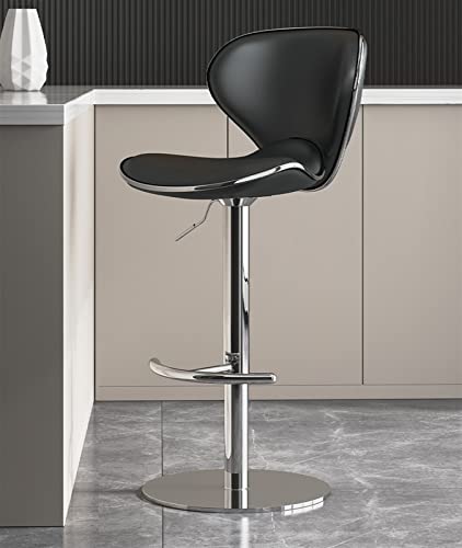 OWOHYG 2er-Set Drehbare Barhocker Theken-Frühstücksstuhl Ergonomische Rückenlehne Barhocker Höhenverstellbar Nappaleder Verchromter Edelstahl Schwerer Kücheninselstuhl für Resta OWOHYG 2er-Set Drehbare Barhocker Theken-Frühstücksstuhl Ergonomische Rückenlehne Barhocker Höhenverstellbar Nappaleder Verchromter Edelstahl Schwerer Kücheninselstuhl für Resta von OWOHYG