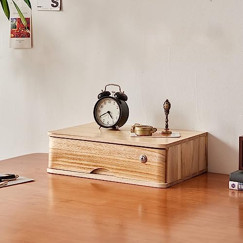 OWOHYG Aktenschrank aus Massivholz mit Schloss | 3-stufige Aufbewahrungsbox aus Holz für Dokumente und Akten | Abschließbarer Büro-Nizer-Schrank,B,1 Schublade von OWOHYG