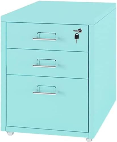 OWOHYG Aktenschrank aus Metall mit 3 Schubladen auf Rädern, abschließbarer vertikaler Büroschrank, mobiler Metall-Aktenschrank für den Schreibtisch, stilvolles, platzsparendes Design, Blau OWOHYG Aktenschrank aus Metall mit 3 Schubladen auf Rädern, abschließbarer vertikaler Büroschrank, mobiler Metall-Aktenschrank für den Schreibtisch, stilvolles, platzsparendes Design, Blau von OWOHYG
