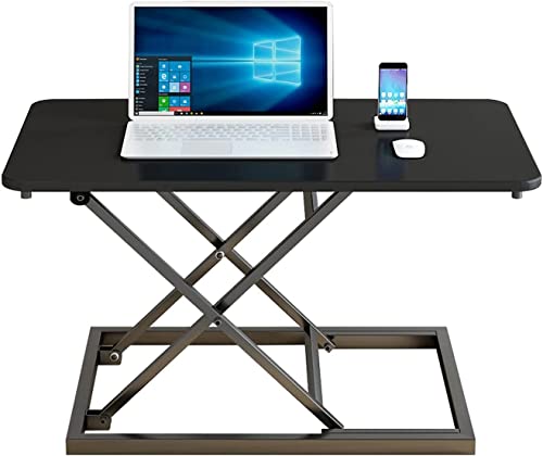 OWOHYG Computertisch, höhenverstellbar, PC-Stehtisch, Faltbarer Laptopständer, Desktop-Erhöhungsständer, 23 × 13 Zoll, Stehschreibtisch für Zuhause, Büro, Arbeitsplatz, Arbeitszimmer, Schwarz von OWOHYG