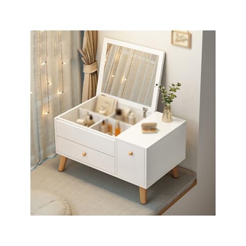 OWOHYG Eck-Frisiertisch mit Spiegel und LED-Licht, moderner großer Kosmetiktisch mit Schubladen für das Schlafzimmer, stilvoller Schminktisch für modische Räume, Wei?, Ordinary Type_60CM OWOHYG Eck-Frisiertisch mit Spiegel und LED-Licht, moderner großer Kosmetiktisch mit Schubladen für das Schlafzimmer, stilvoller Schminktisch für modische Räume, Wei?, Ordinary Type_60CM von OWOHYG