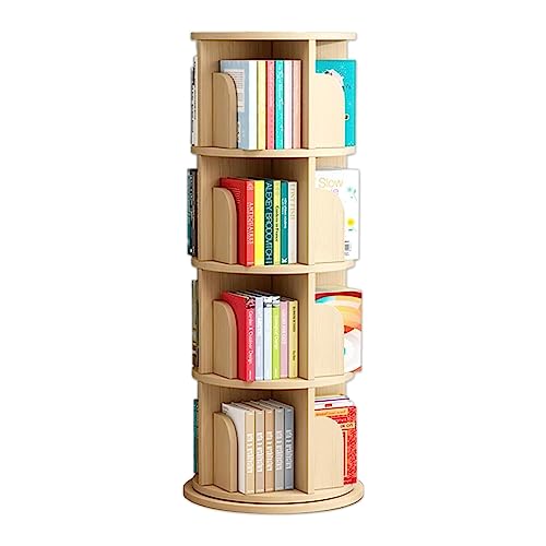 OWOHYG Hochwertiges, drehbares Massivholz für Kinder und Erwachsene, 360° drehbar mit mehrlagiger Aufbewahrung, stilvolle Lösung für Zuhause (4 Schichten, 39 x 128 cm) von OWOHYG
