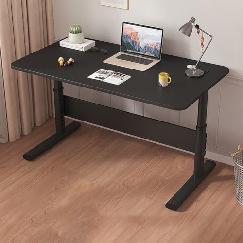 OWOHYG Höhenverstellbarer Schreibtisch, Büro-Computertisch mit Anschlussfeld, ergonomischer Arbeitsplatz, 120 x 50 cm, perfekt für Homeoffice und Arbeitszimmer, vielseitiges und modernes Design von OWOHYG