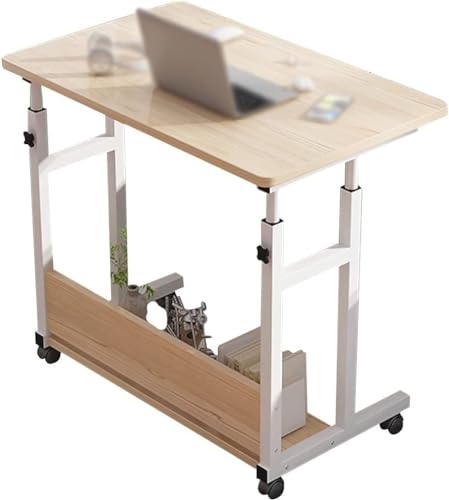 OWOHYG Höhenverstellbarer Stehpult, Nachttisch mit Hubfunktion fürs Schlafzimmer, Computertisch für Lernspiele im Arbeitszimmer, Mobile Rollen, Lagerregale von OWOHYG