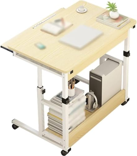 OWOHYG Höhenverstellbarer Stehpult-Hebecomputertisch mit Tastaturablage, Home-Office-Arbeitsschreibtisch mit Rollen, Schlafzimmer-Nachttisch mit Ablageflächen OWOHYG Höhenverstellbarer Stehpult-Hebecomputertisch mit Tastaturablage, Home-Office-Arbeitsschreibtisch mit Rollen, Schlafzimmer-Nachttisch mit Ablageflächen von OWOHYG